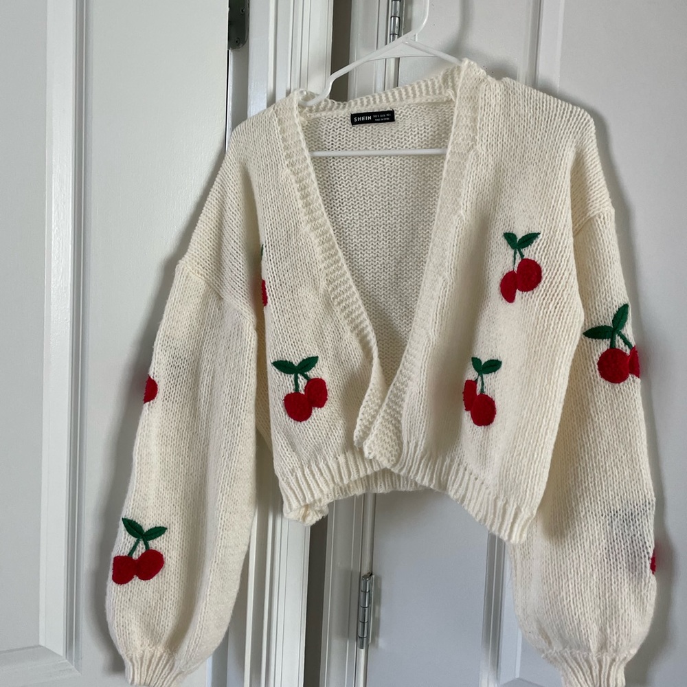 Shein Cherry Print Cardigan